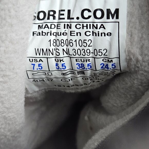 Sorel Winter Boots Womens Size 7.5 Explorer Joan Gray Suede Faux Fur NL3039-052 - Picture 9 of 11